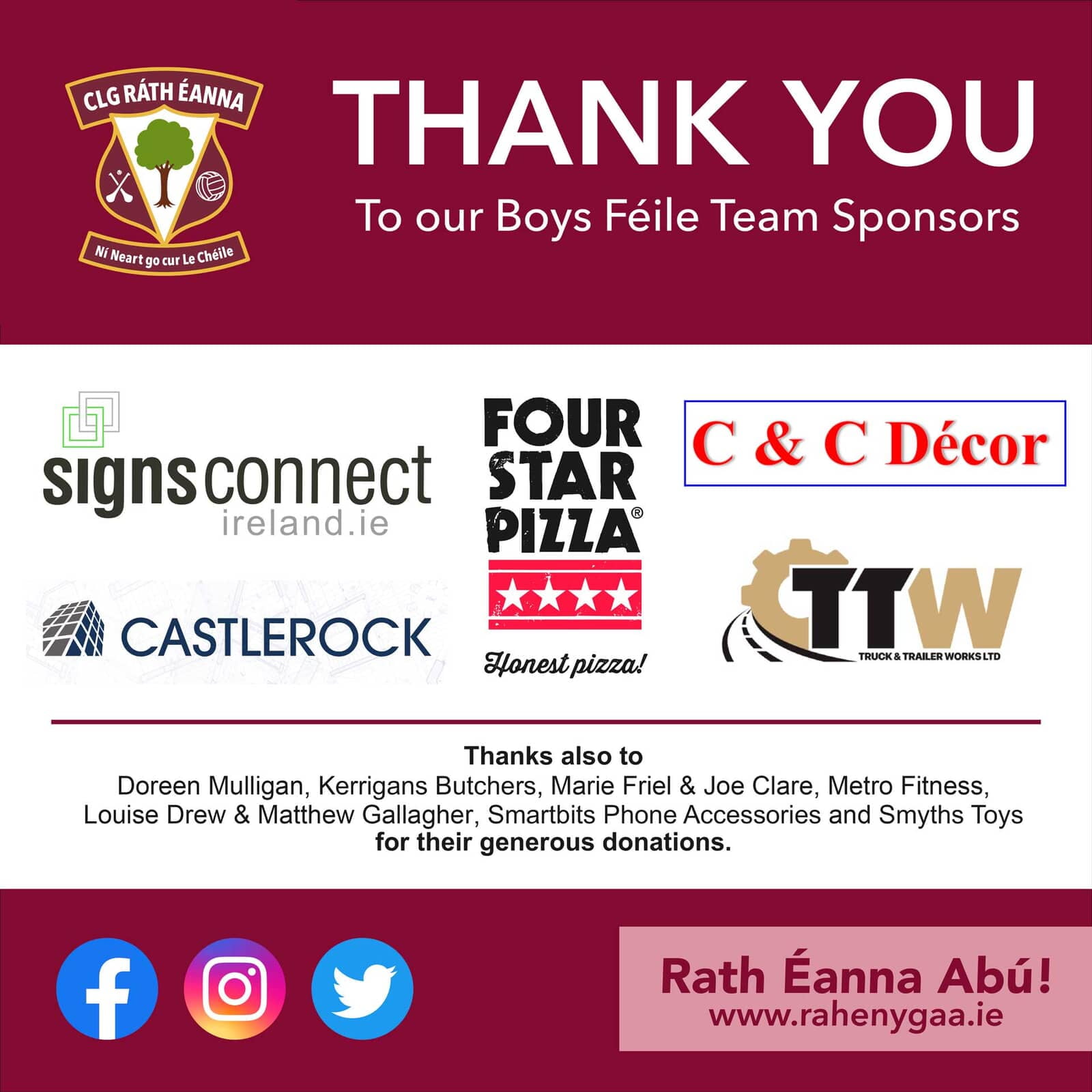 2009 Boys Team Sponsorship